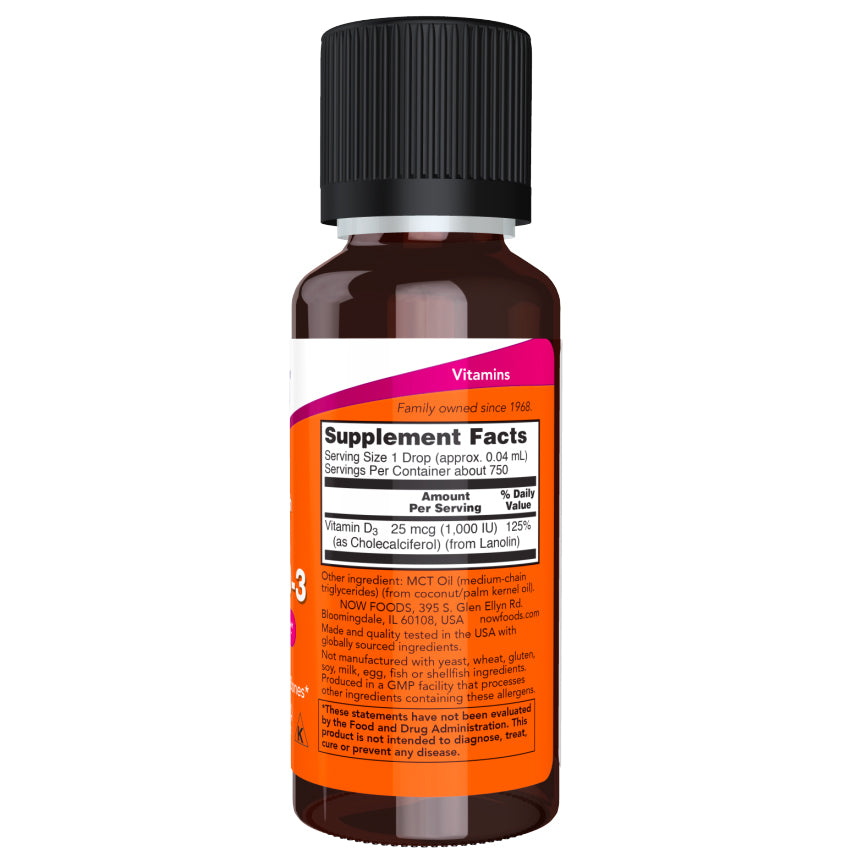 Vitamin D3 Liquid, Extra Strength 1 fl oz (NOW Foods)