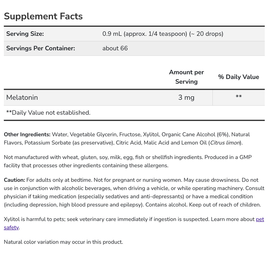 Melatonin, Liquid  2 fl oz (NOW Foods)