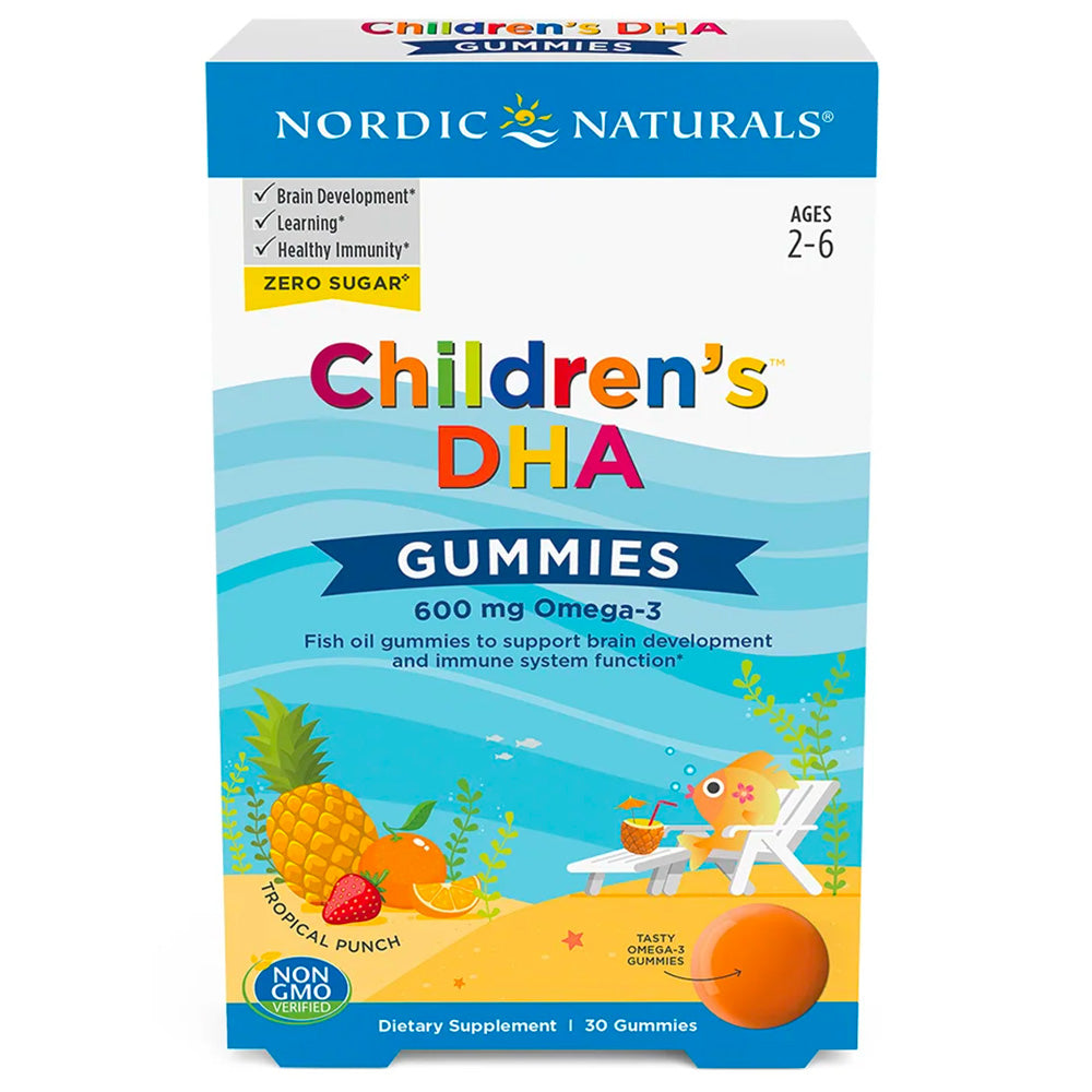 Nordic Naturals Children's DHA Omega-3, 600 mg, Gummies, Tropical Punch - 30 gummies