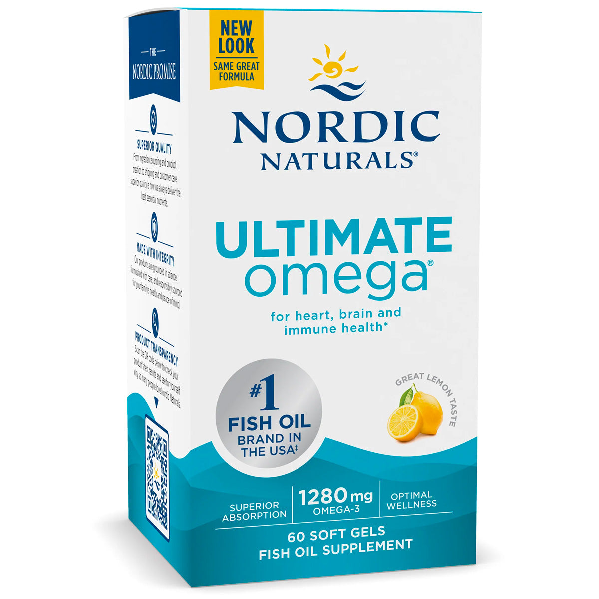 Nordic Naturals Ultimate Omega Lemon 1280 mg 180 Soft Gels